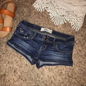 Low Rise Dark Wash Hollister Jean Shorts